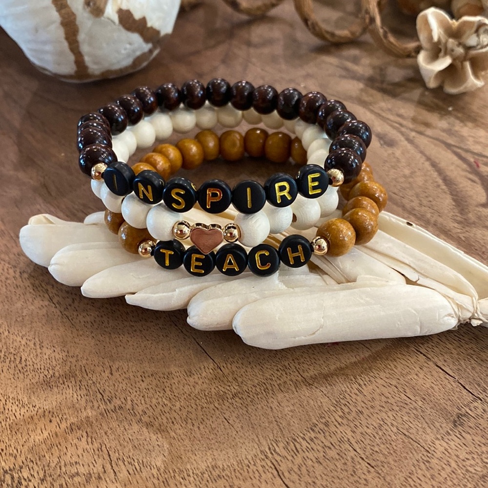 Modern Boho Teach & Inspire Beaded Bracelet